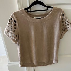 Velvet short sleeve top